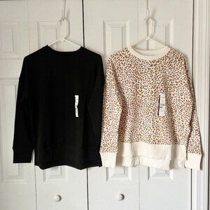 Bundle of 2 Small Relaxed Fit Crew Neck Terry Sweaters Size Small BRAND NEW NWT